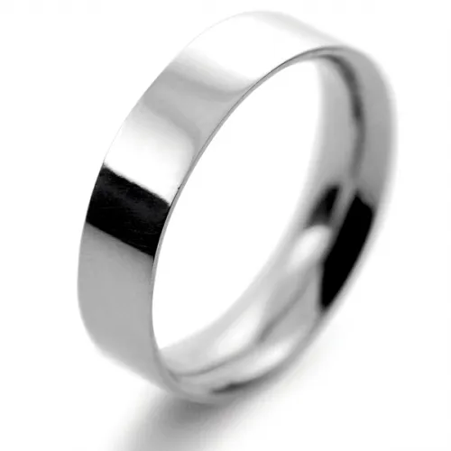 Flat Court Medium -  5mm Palladium Wedding Ring 